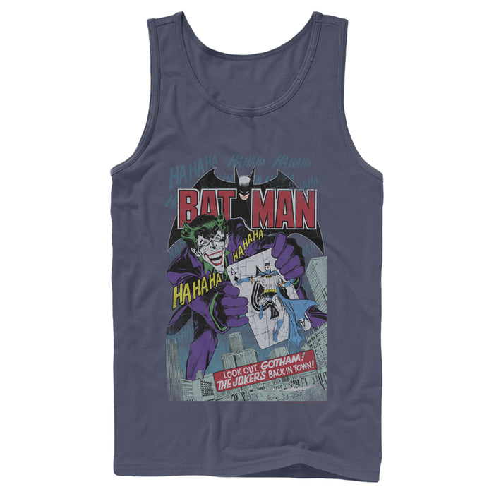 Fifth Sun Men's Batman Joker Vintage Card Tank Top