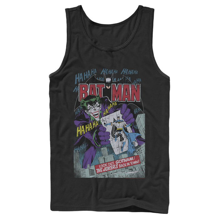 Fifth Sun Men's Batman Joker Vintage Card Tank Top
