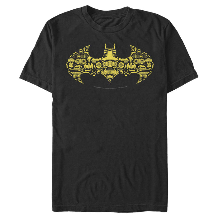 fifth sun Men's Batman Logo Icon Collage T-Shirt
