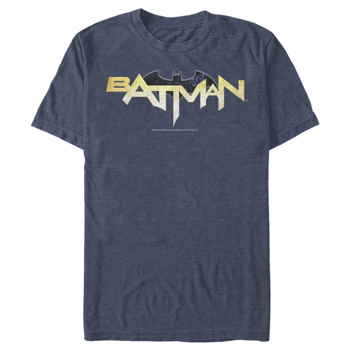 Fifth Sun Men's Batman Logo Messy Text T-Shirt