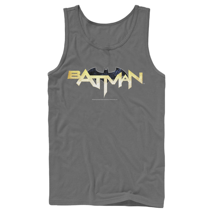 Fifth Sun Men's Batman Logo Messy Text Tank Top