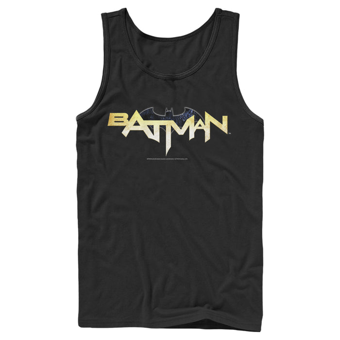 Fifth Sun Men's Batman Logo Messy Text Tank Top