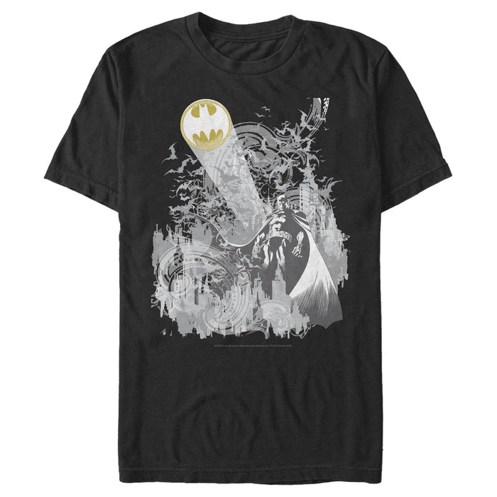 fifth sun Men's Batman Signal in the Sky T-Shirt