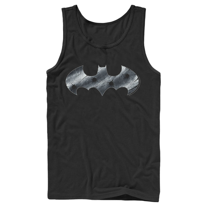 fifth sun Men's Batman Steel Scars Logo Tank Top