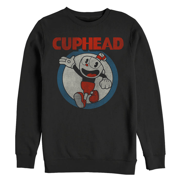 Fifth Sun Men's Cuphead Vintage Circle Sweatshirt
