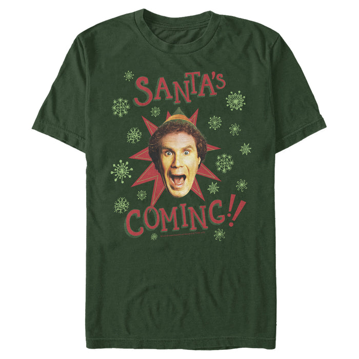 fifth sun Men's Elf Buddy Santa's Coming T-Shirt