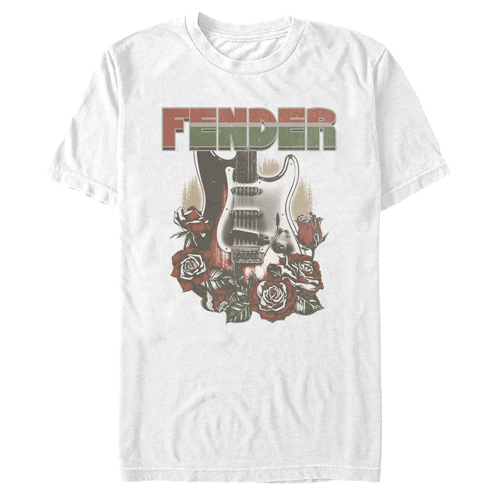 fifth sun Men's Fender Roses Guitar Logo T-Shirt