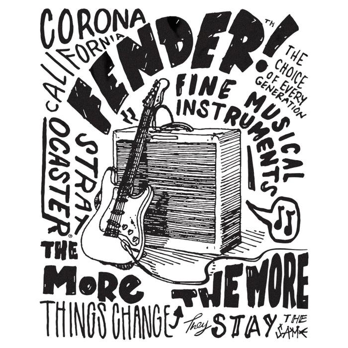 Fifth Sun Men's Fender Sketch Poster T-Shirt