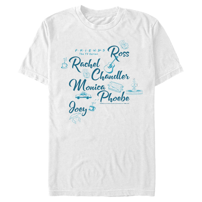 fifth sun Men's Friends Character Icons T-Shirt