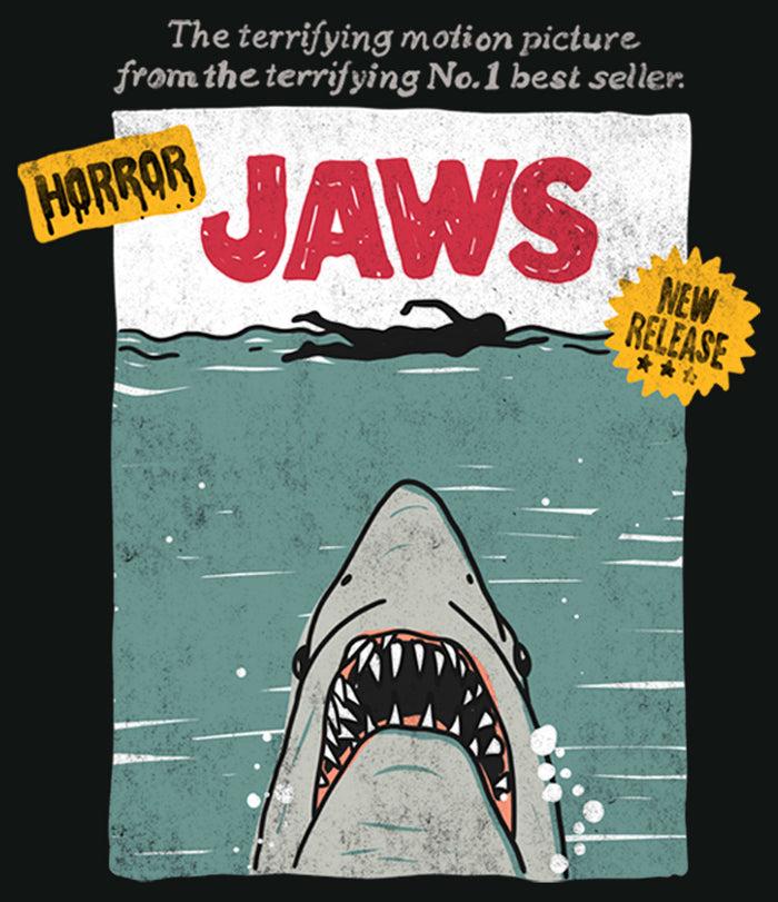 Fifth Sun Men's Jaws Classic Poster Sketch T-Shirt