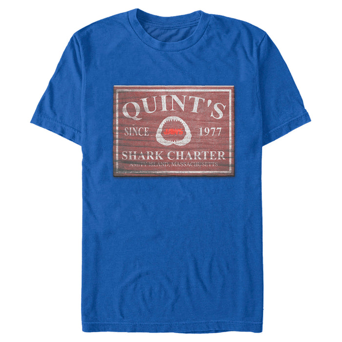 fifth sun Men's Jaws Quint's Shark Charter T-Shirt