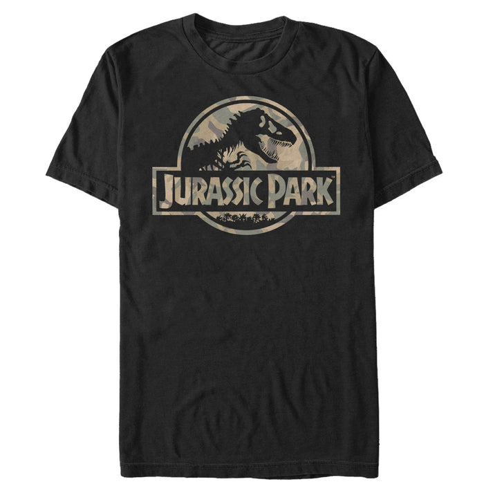 fifth sun Men's Jurassic Park Camo Logo T-Shirt