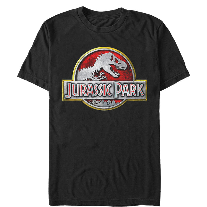 fifth sun Men's Jurassic Park Chrome Logo T-Shirt