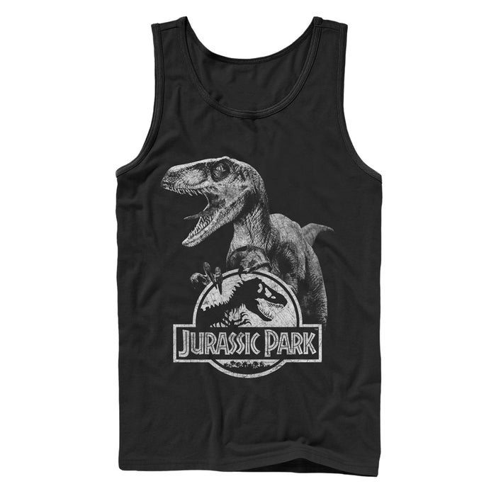 fifth sun Men's Jurassic Park Raptor Logo Tank Top