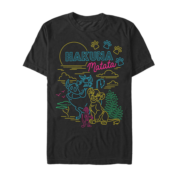 fifth sun Men's Lion King Retro Neon Trio T-Shirt