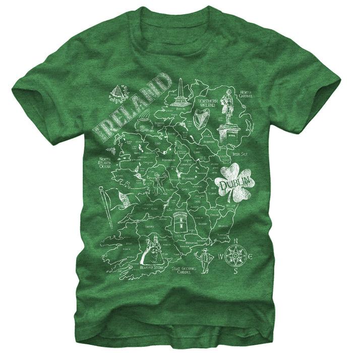 fifth sun Men's Lost Gods Map of Ireland T-Shirt