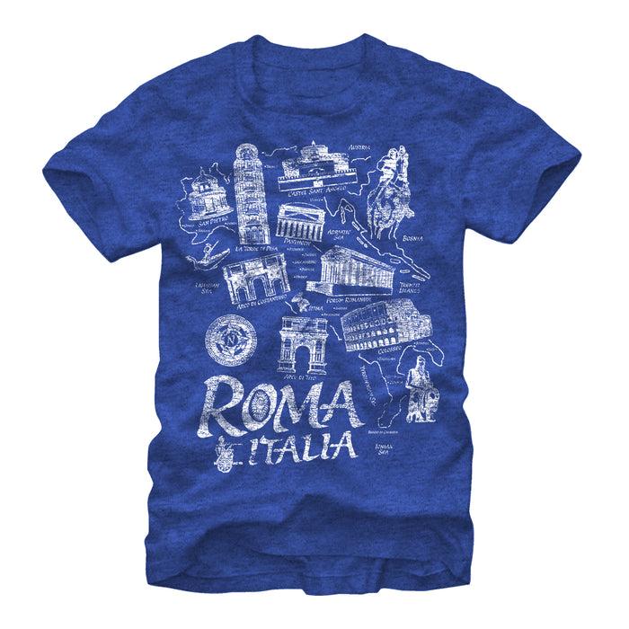 fifth sun Men's Lost Gods Map of Italy T-Shirt