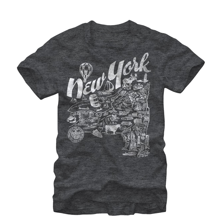 fifth sun Men's Lost Gods Map of New York T-Shirt