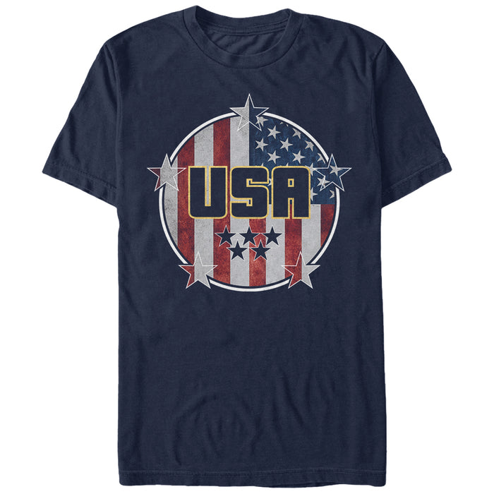 fifth sun Men's Lost Gods USA Flag Circle T-Shirt