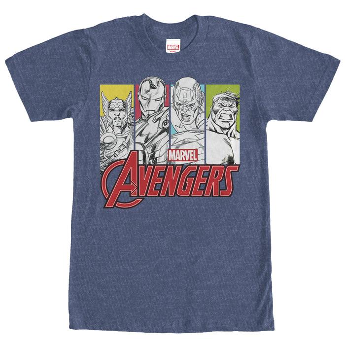 fifth sun Men's Marvel Avengers Panels T-Shirt