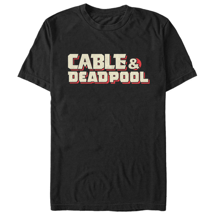 fifth sun Men's Marvel Cable & Deadpool Logo T-Shirt
