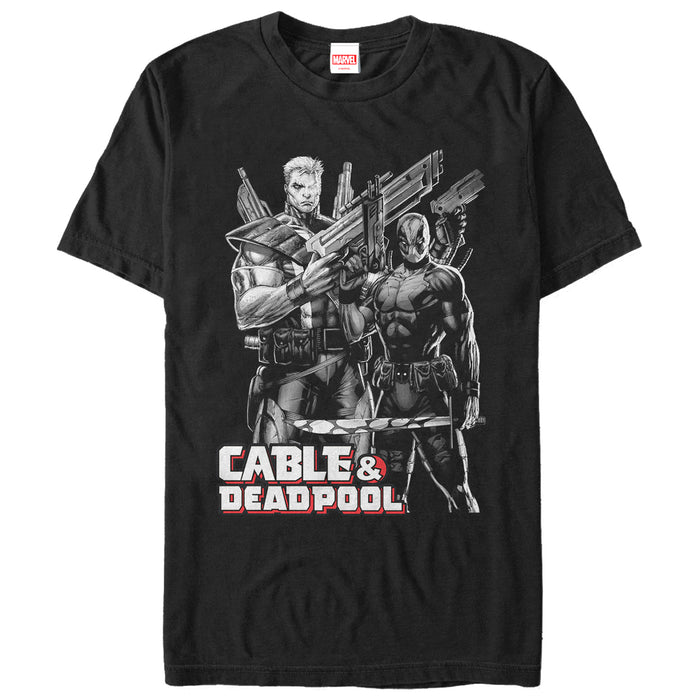 fifth sun Men's Marvel Cable & Deadpool Team T-Shirt