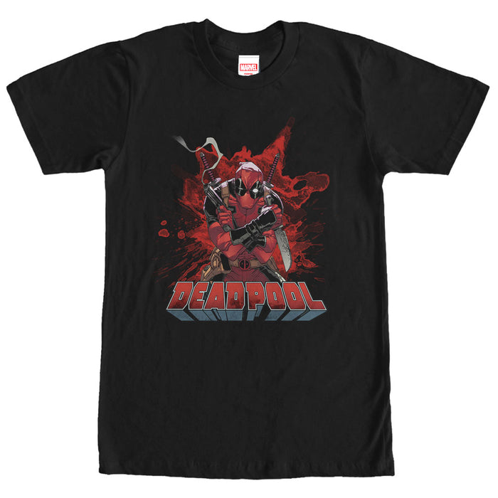 fifth sun Men's Marvel Deadpool Blood T-Shirt