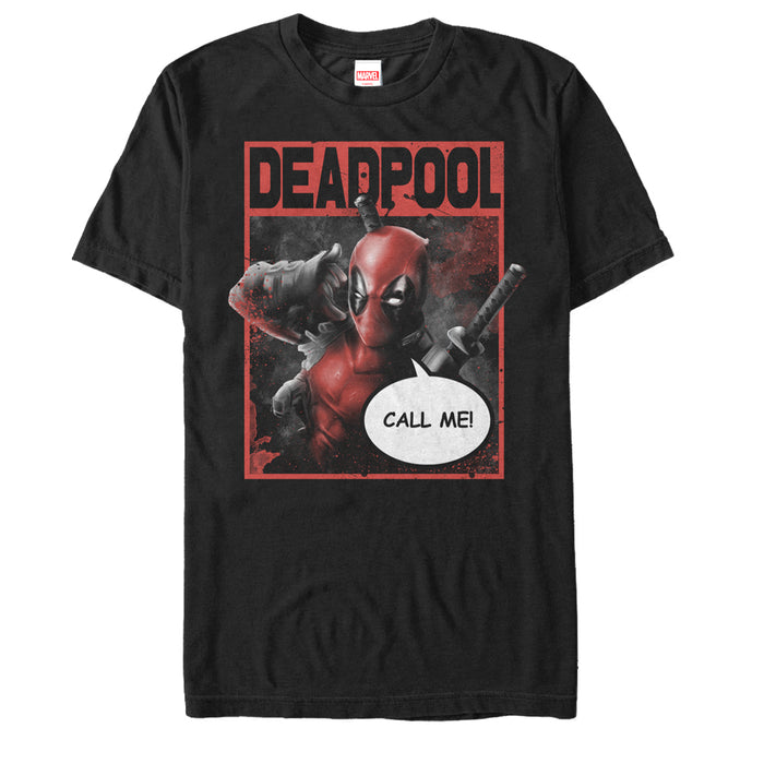 fifth sun Men's Marvel Deadpool Call Me T-Shirt