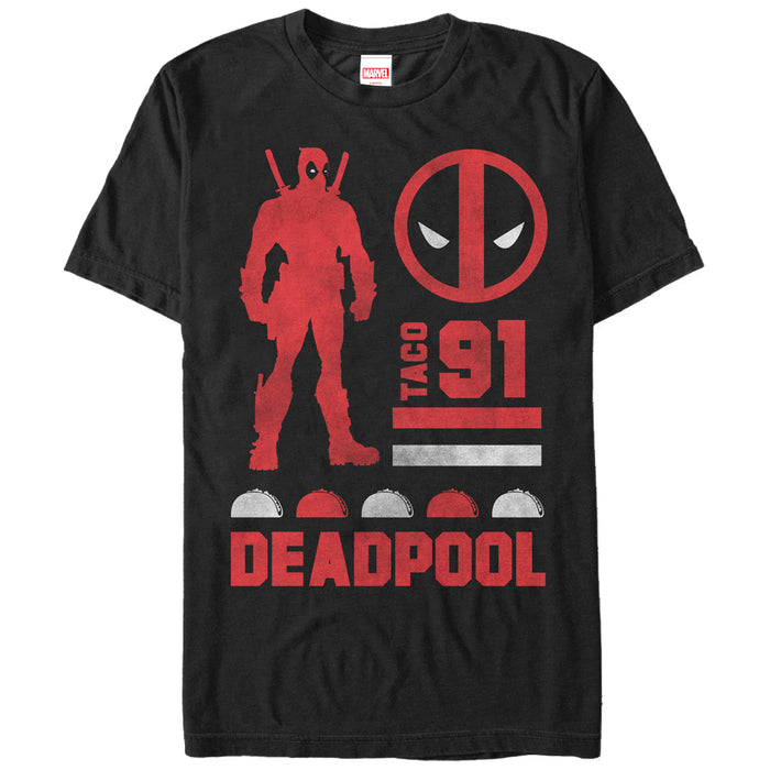 fifth sun Men's Marvel Deadpool Taco 91 T-Shirt
