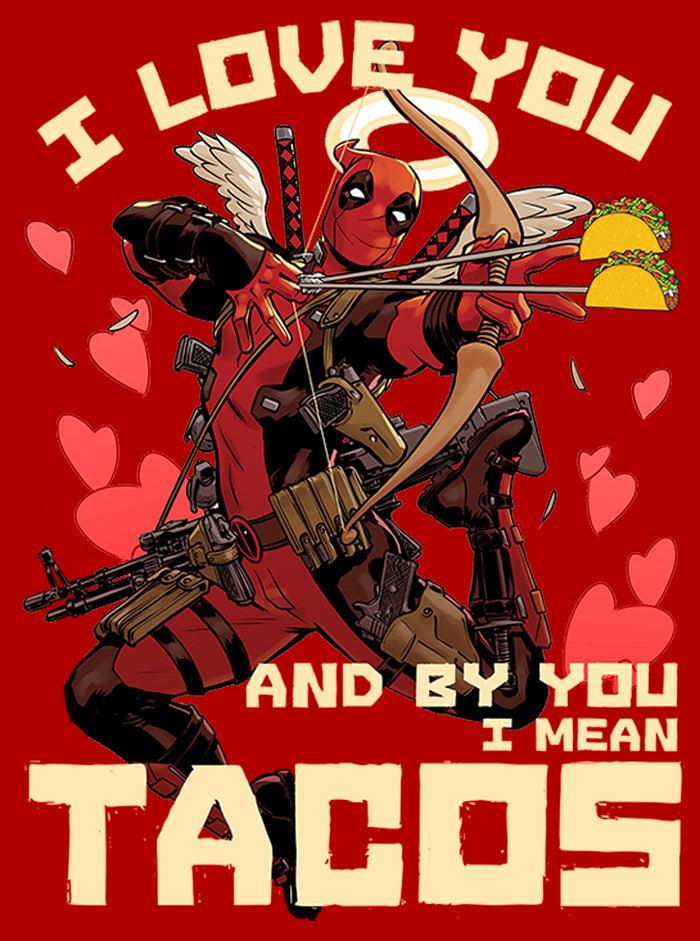 Fifth Sun Men's Marvel Deadpool Taco Cupid T-Shirt