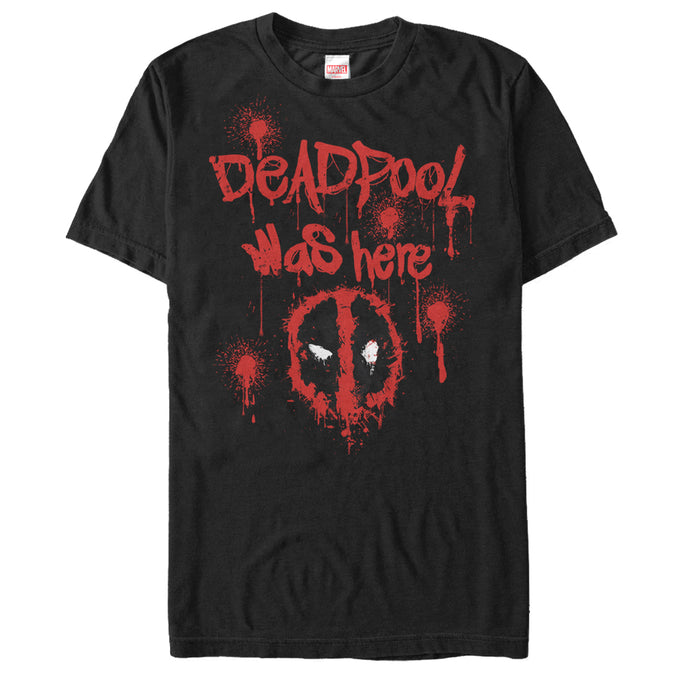 fifth sun Men's Marvel Deadpool Was Here T-Shirt