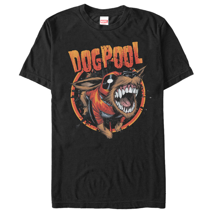 fifth sun Men's Marvel Dogpool Circle T-Shirt