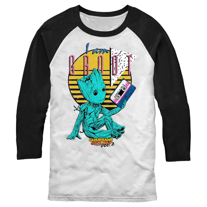 fifth sun Men's Marvel Groot Tape Baseball Tee