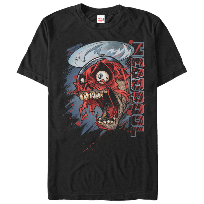 fifth sun Men's Marvel Headpool Grin T-Shirt