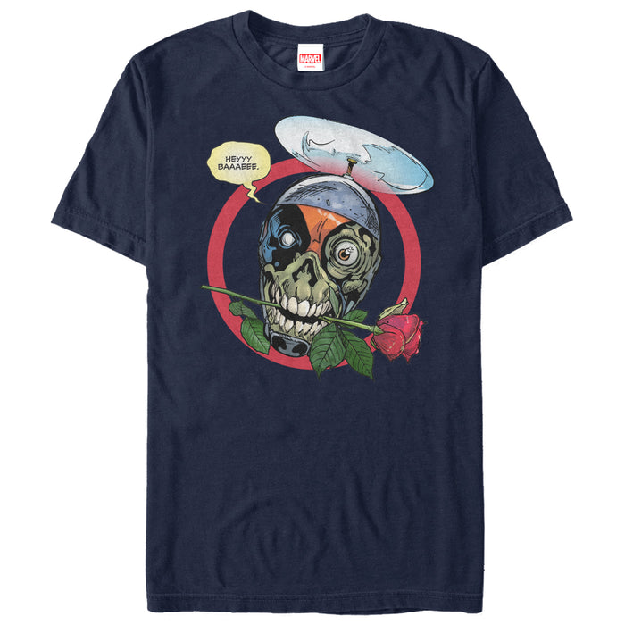 fifth sun Men's Marvel Headpool Rose T-Shirt