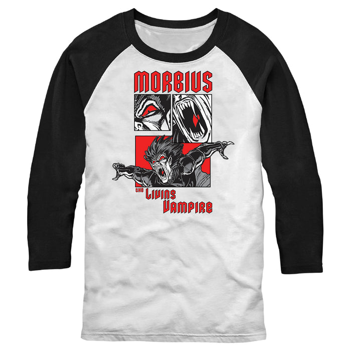 fifth sun Men's Marvel Morbius Panels Baseball Tee