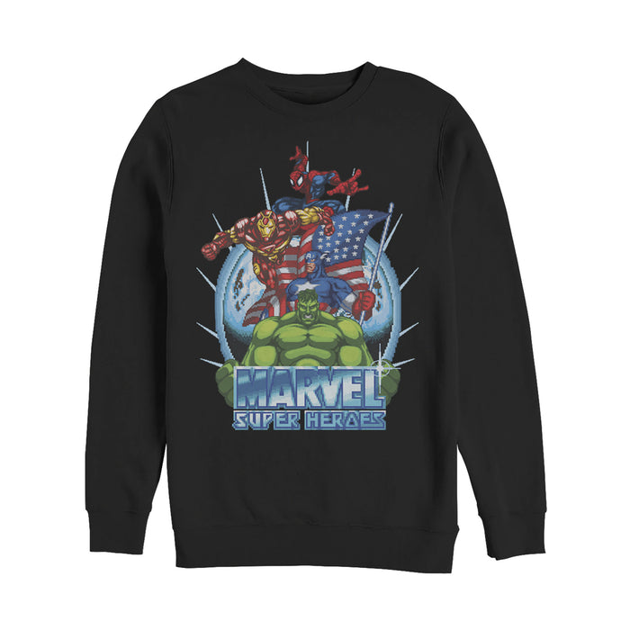 fifth sun Men's Marvel Patriotic Heroes Sweatshirt
