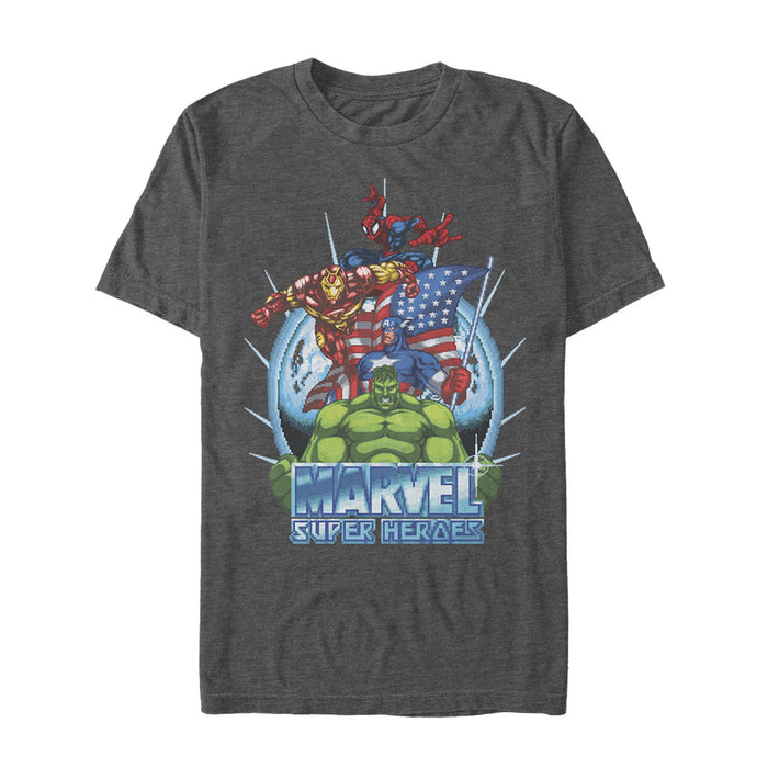 fifth sun Men's Marvel Patriotic Heroes T-Shirt