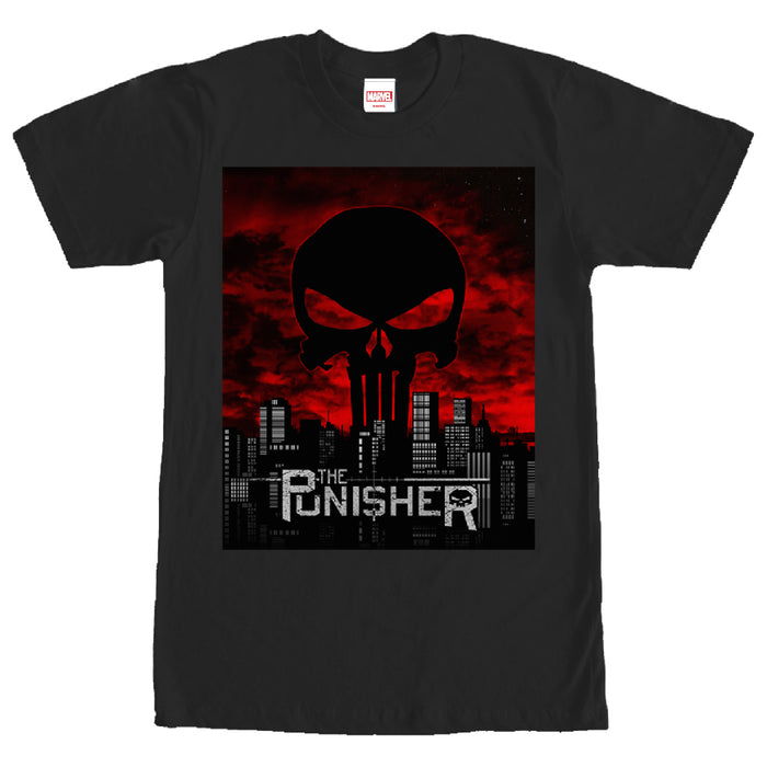 fifth sun Men's Marvel Punisher Skyline T-Shirt