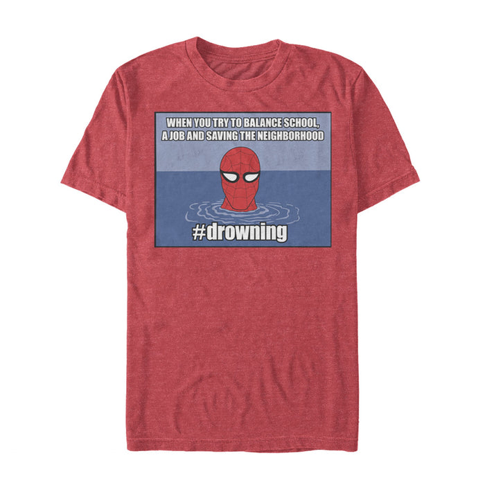 fifth sun Men's Marvel Spider-Man #drowning T-Shirt