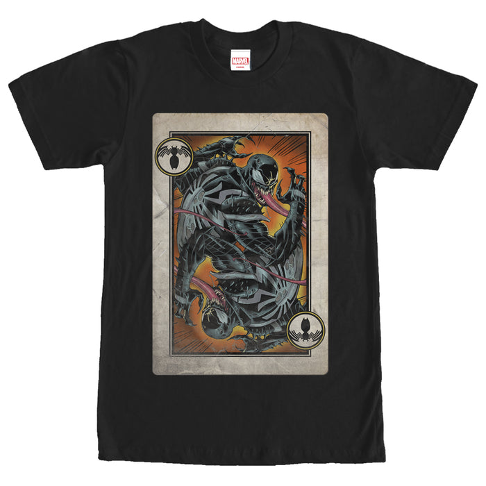 fifth sun Men's Marvel Venom Playing Card T-Shirt