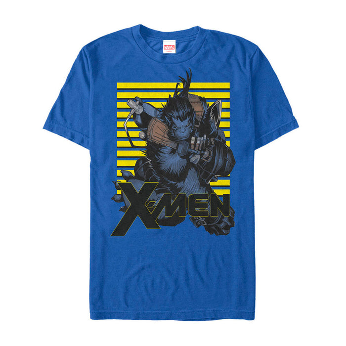 fifth sun Men's Marvel X-Men Beast Stripes T-Shirt