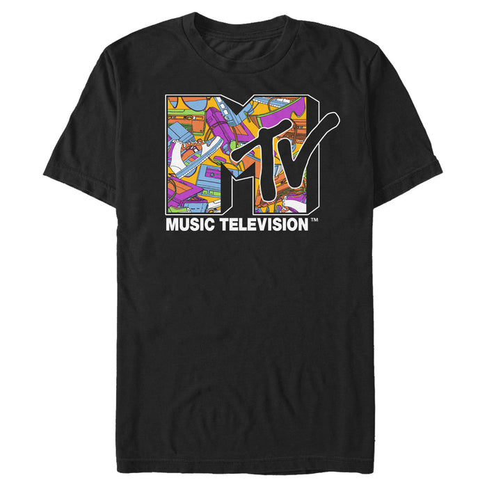 fifth sun Men's MTV 80s Detritus Logo T-Shirt