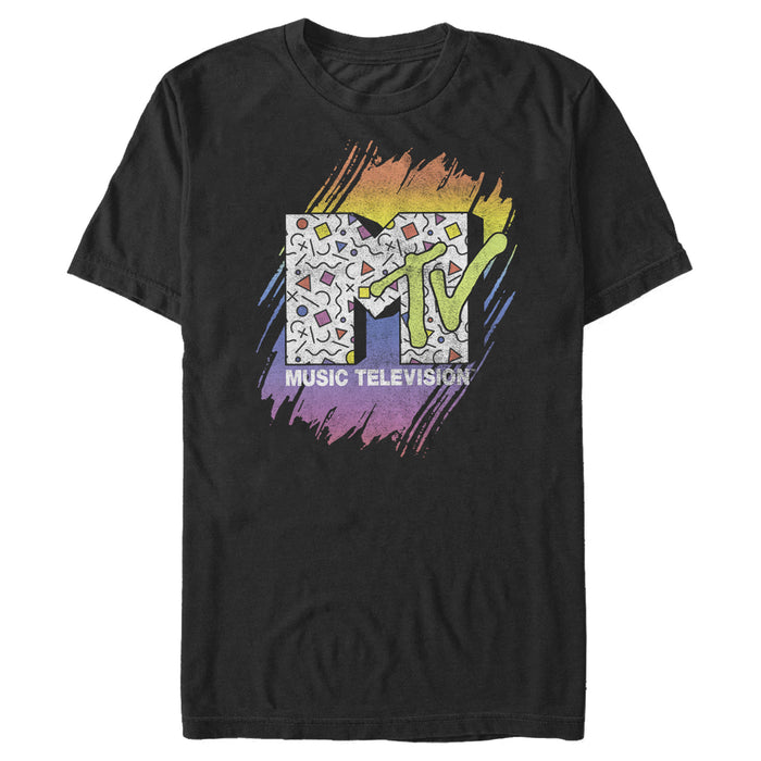fifth sun Men's MTV 80s Print Pattern Logo T-Shirt