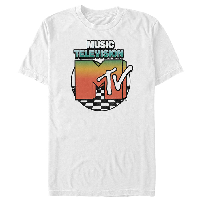 fifth sun Men's MTV Checker Floor Logo T-Shirt
