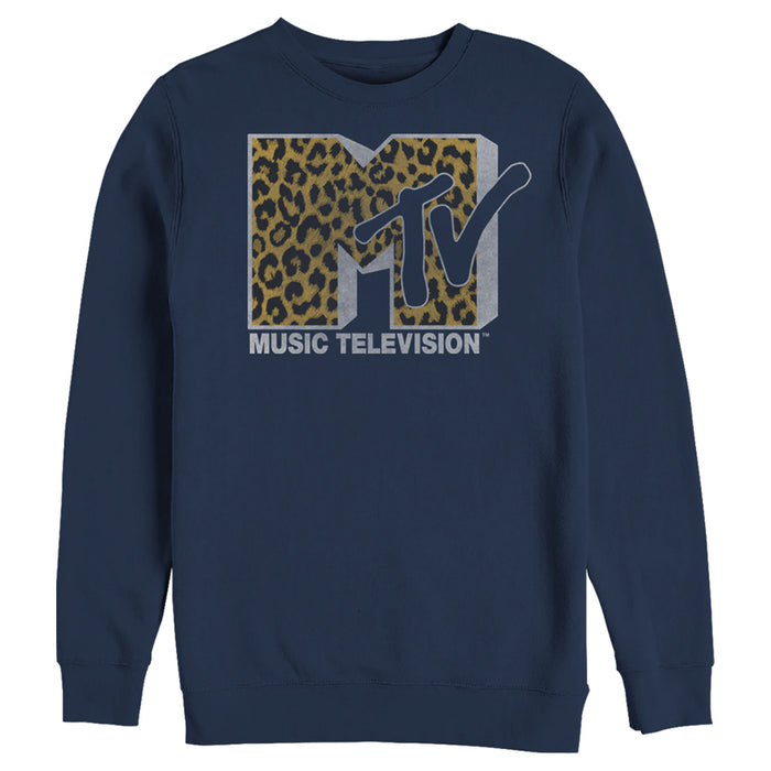 fifth sun Men's MTV Cheetah Print Logo Sweatshirt