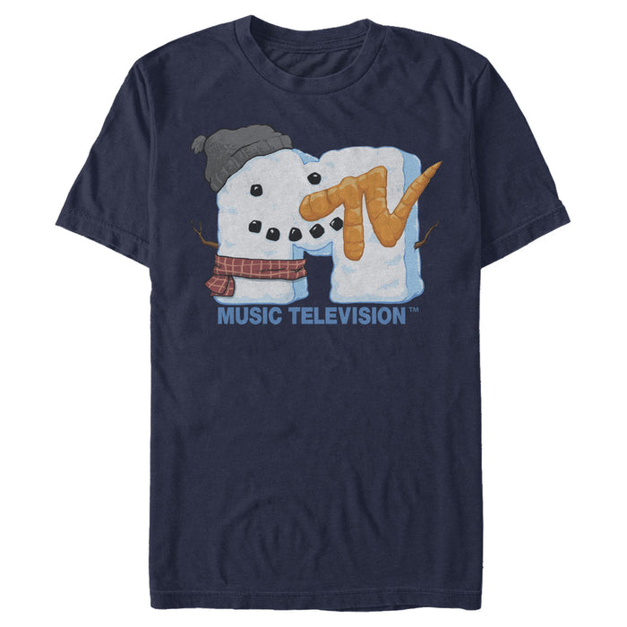 fifth sun Men's MTV Christmas Logo Snowman T-Shirt