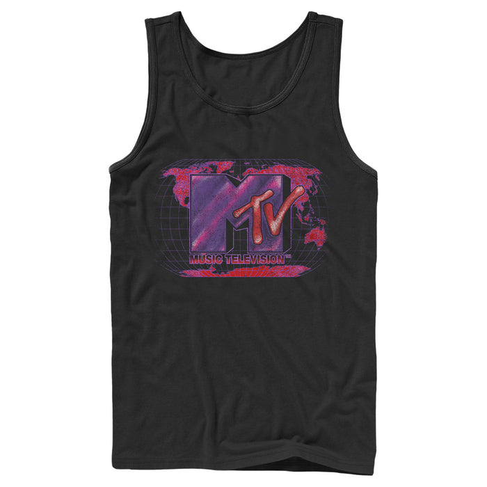 fifth sun Men's MTV Dot Print Globe Logo Tank Top