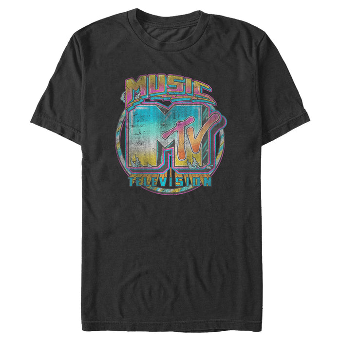 fifth sun Men's MTV Faded Music Logo T-Shirt