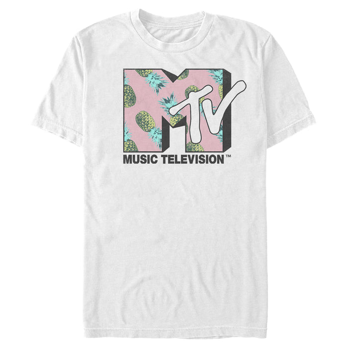 fifth sun Men's MTV Pineapple Fruit Logo T-Shirt